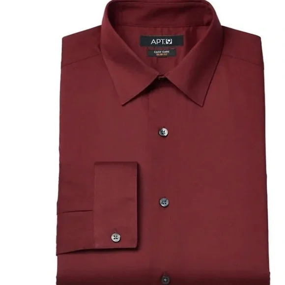 Apt. 9 | Shirts | Mens Apt 9 Slimfit Easycare Spreadcollar Dress Shirt L  3233 | Poshmark